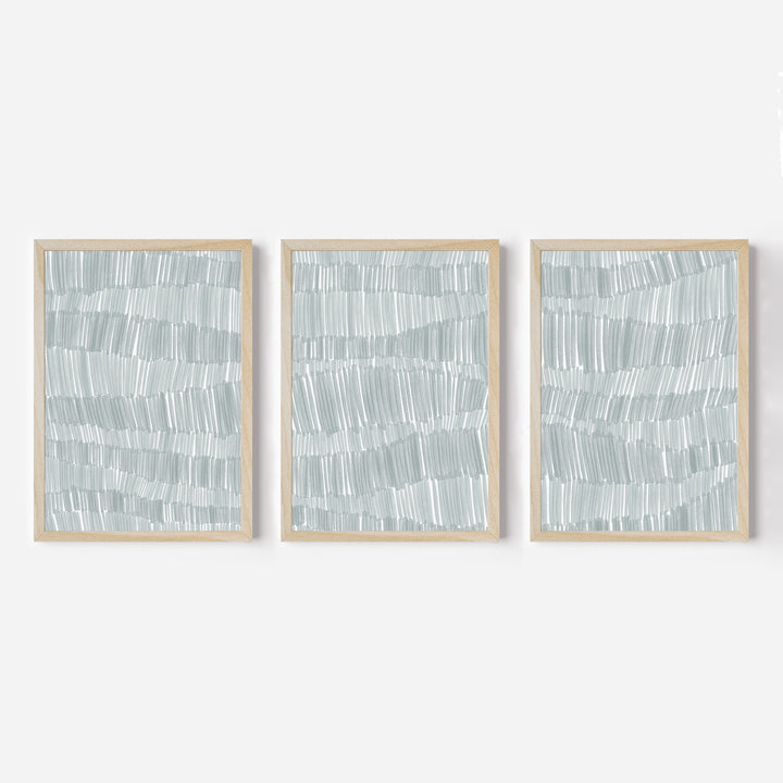 Deconstructed Ocean Waves Triptych - Set of 3