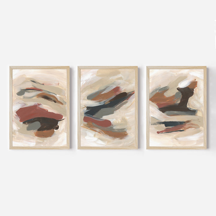 Toasted Foliage Abstract - Set of 3