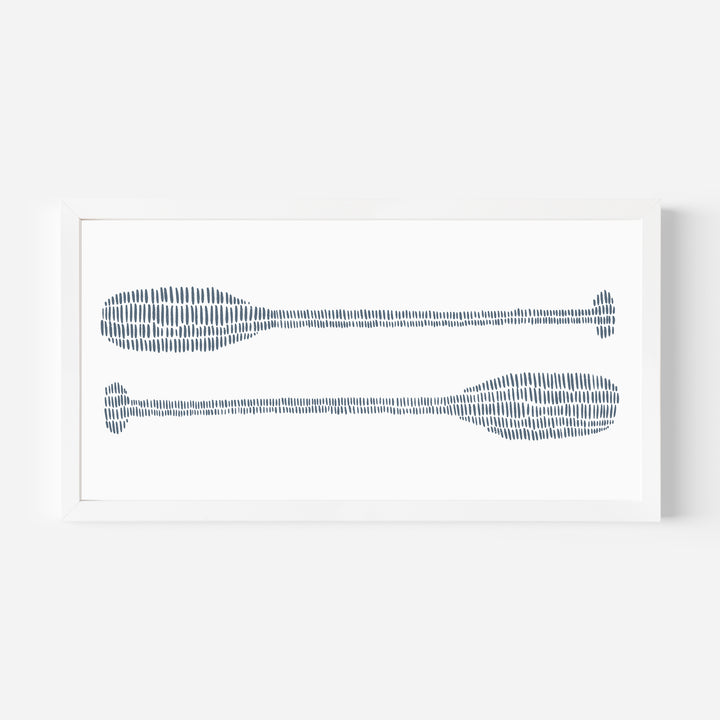 Paddle Oar Nautical Illustration Panoramic - Art Print or Canvas - Jetty Home