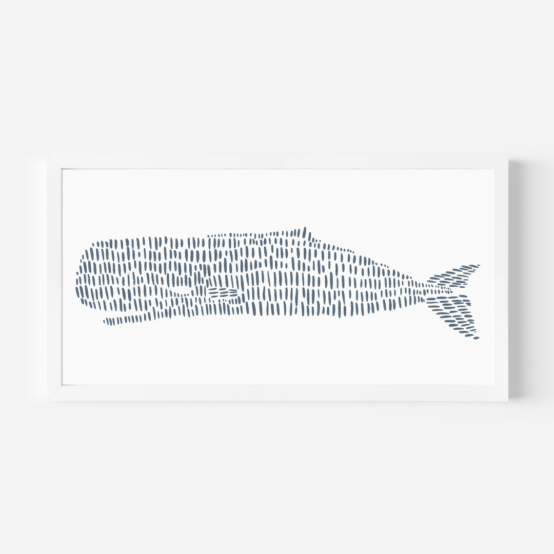 Sperm Whale Modern Illustration Panoramic - Art Print or Canvas - Jetty Home