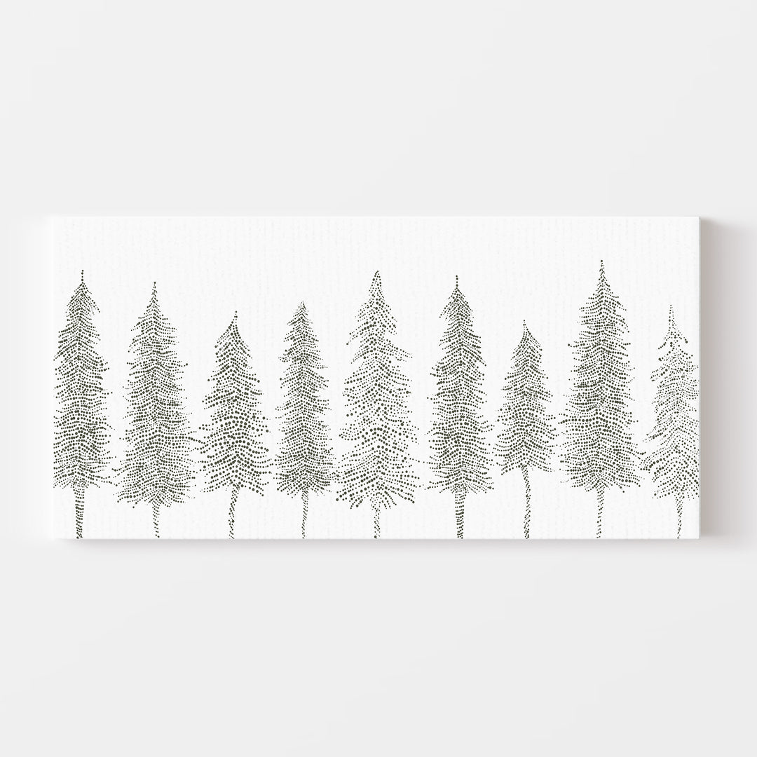 Minimalist Pine Tree Line Panoramic - Art Print or Canvas - Jetty Home
