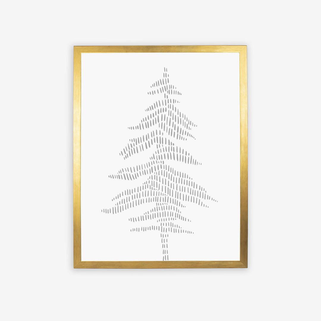 Modern Gray Pine Tree Illustration