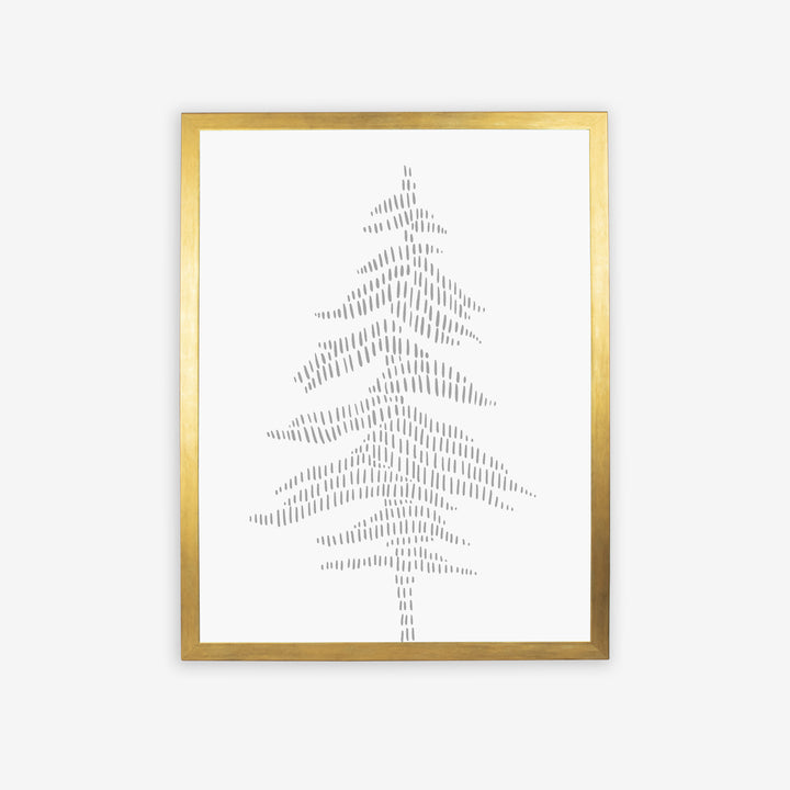 Modern Gray Pine Tree Illustration