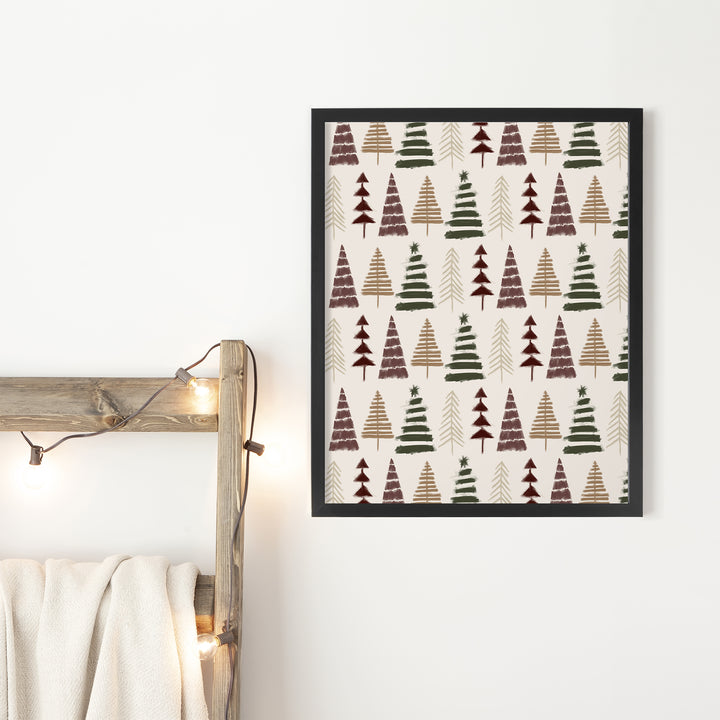 Modern Christmas Tree Pattern - Art Print or Canvas - Jetty Home