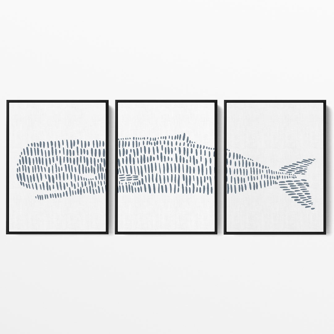 Sperm Whale Modern Illustration - Set of 3  - Art Prints or Canvases - Jetty Home