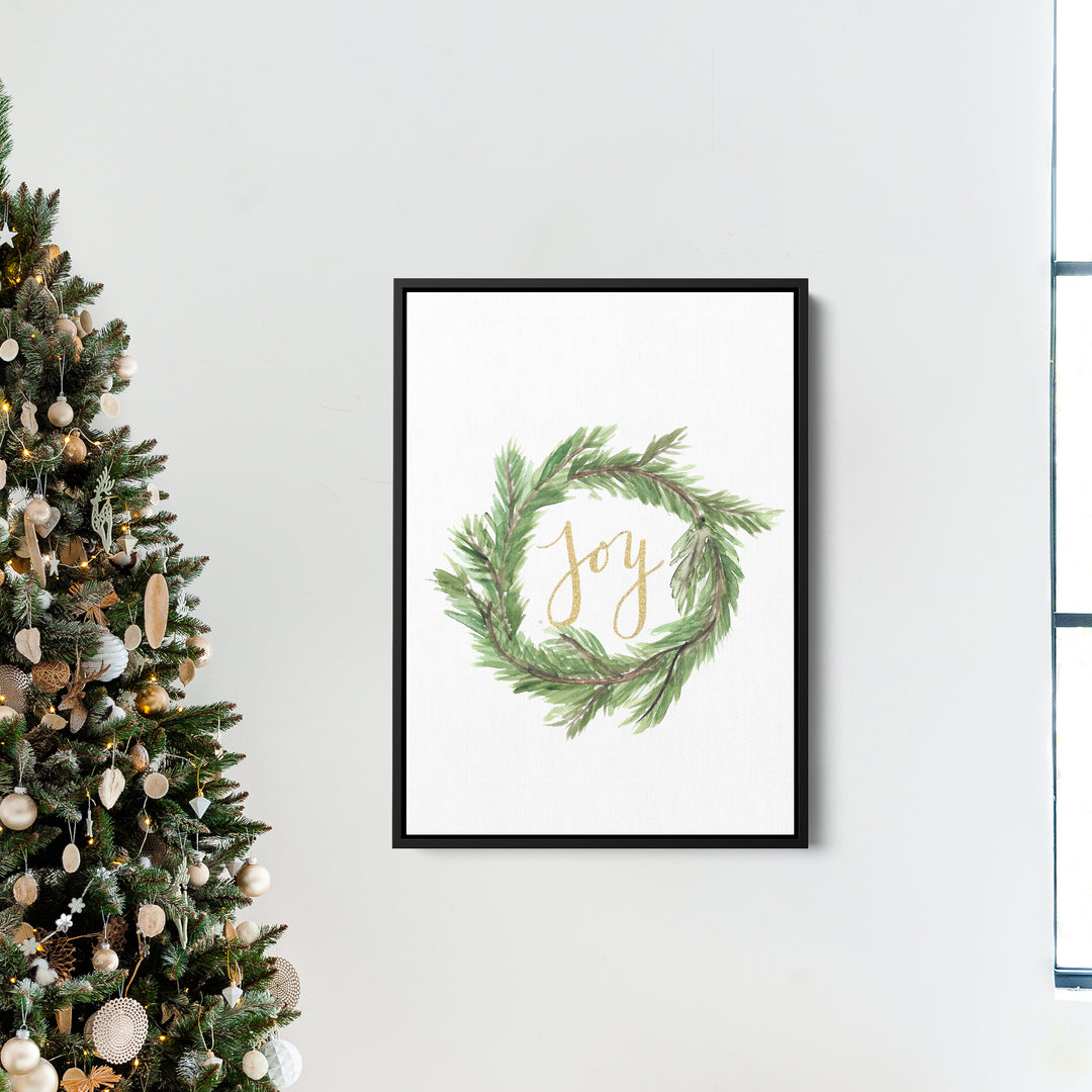 Joy Christmas Wreath  - Art Print or Canvas - Jetty Home