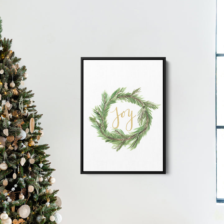 Joy Christmas Wreath  - Art Print or Canvas - Jetty Home