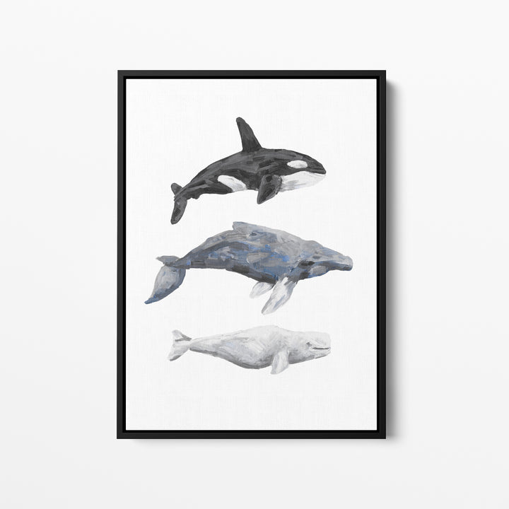 Whale Trio Watercolor  - Art Print or Canvas - Jetty Home
