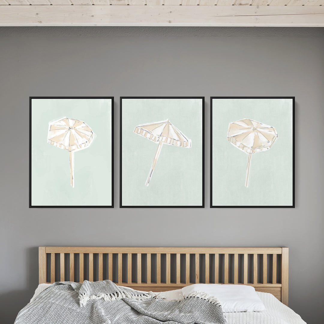 Sunwashed Umbrellas Triptych - Set of 3