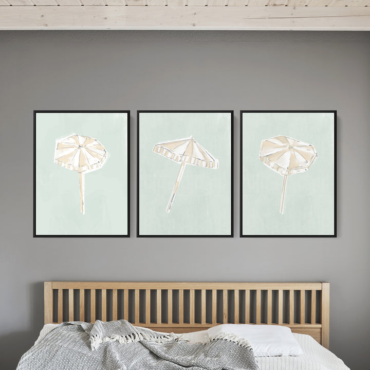 Sunwashed Umbrellas Triptych - Set of 3