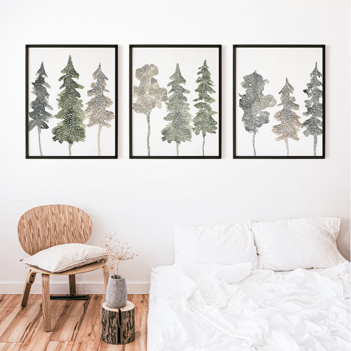 Mystical Forest Trees - Set of 3  - Art Prints or Canvases - Jetty Home