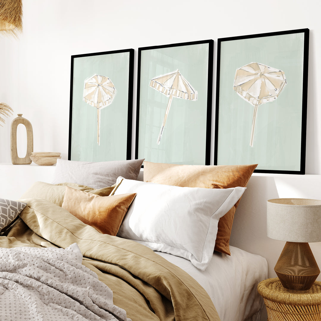 Sunwashed Umbrellas Triptych - Set of 3