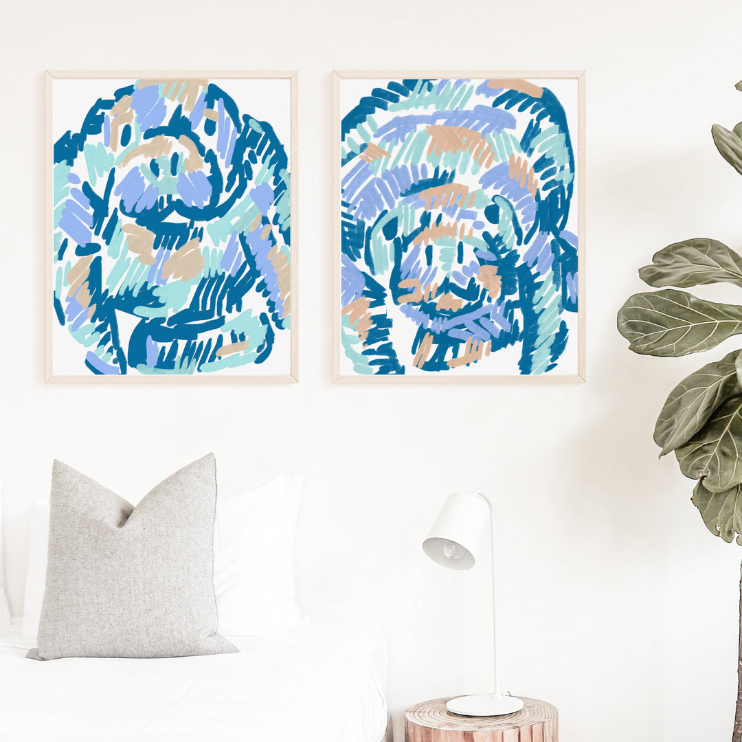 Mellow Manatees Diptych - Set of 2