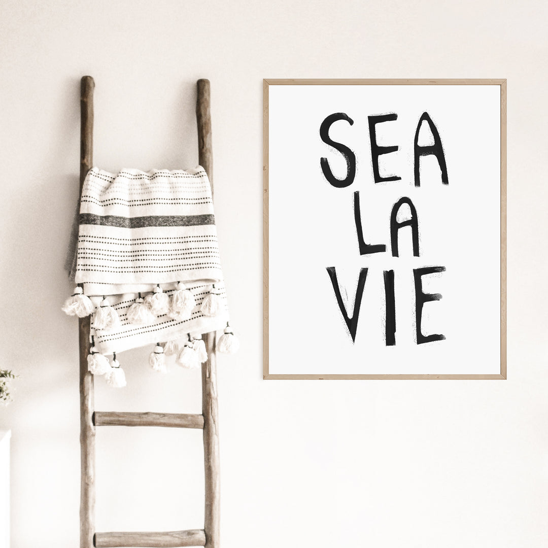 Black & White Sea La Vie - Art Print or Canvas - Jetty Home