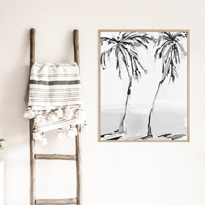 Black & White Leaning Palms - Art Print or Canvas - Jetty Home