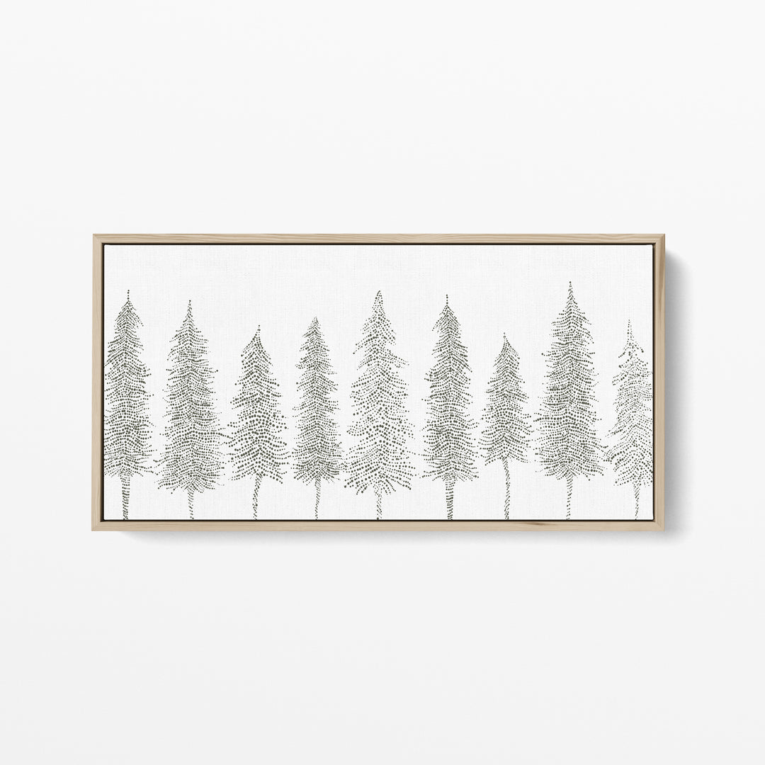 Minimalist Pine Tree Line Panoramic - Art Print or Canvas - Jetty Home