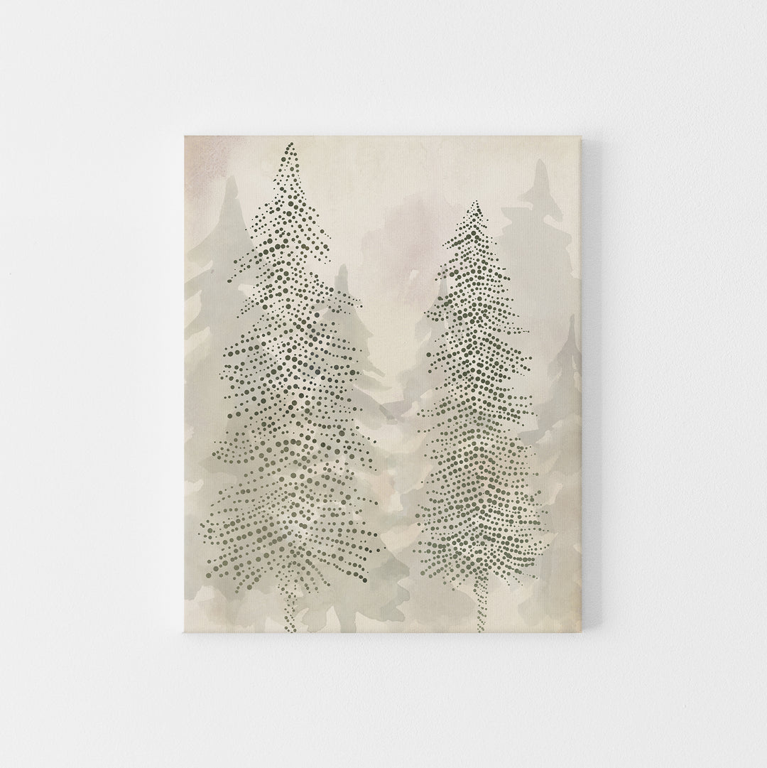 Misty Evergreen Pine Trees  - Art Print or Canvas - Jetty Home