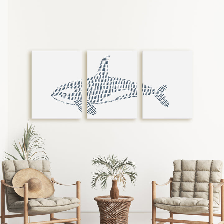 Orca Whale Illustration - Set of 3  - Art Prints or Canvases - Jetty Home