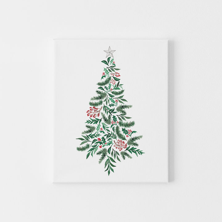 Holly Christmas Tree  - Art Print or Canvas - Jetty Home