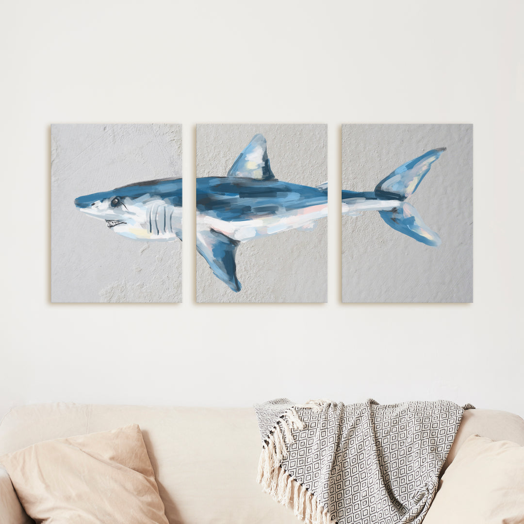 Mako Shark Triptych - Set of 3  - Art Prints or Canvases - Jetty Home