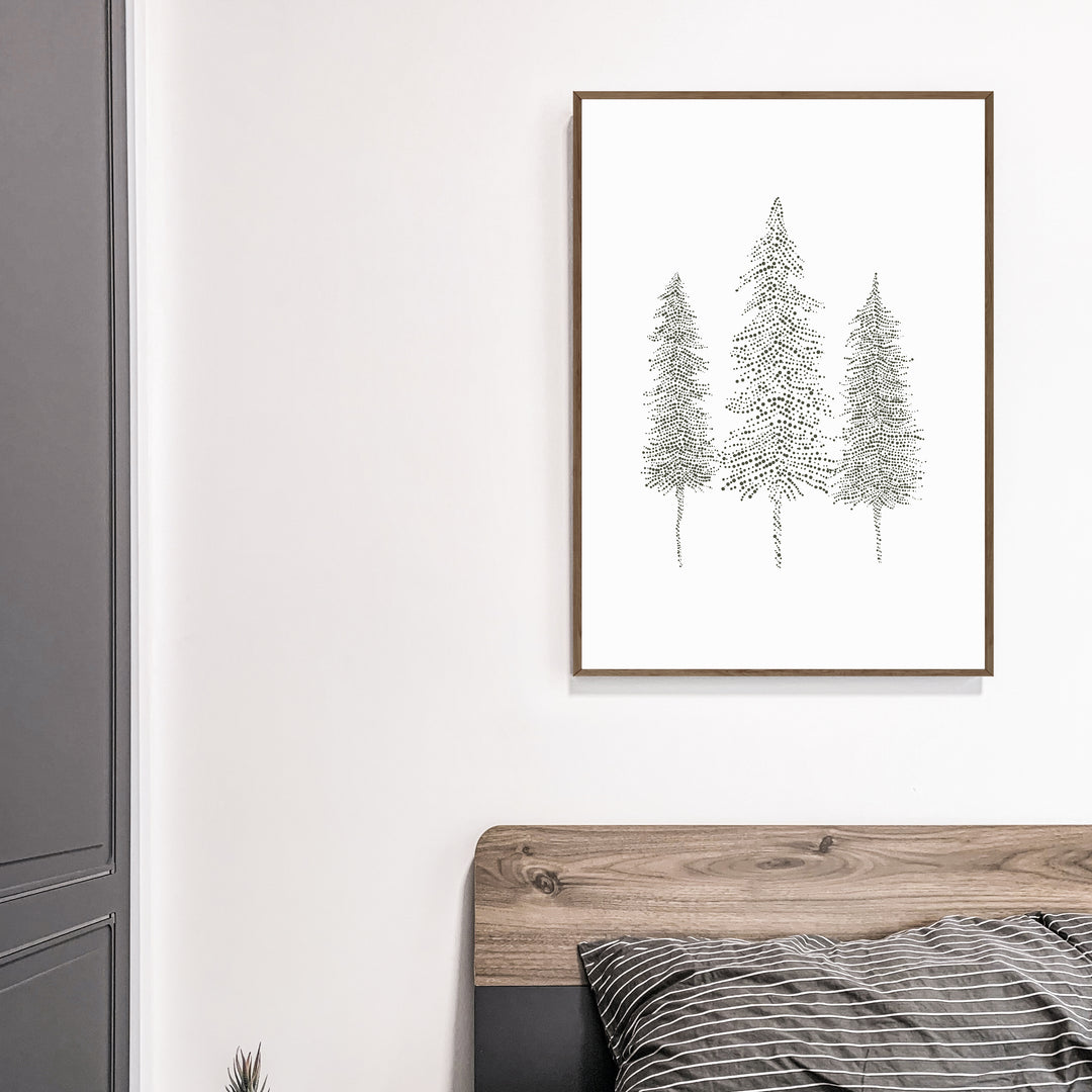 Nordic Pine Tree Trio  - Art Print or Canvas - Jetty Home