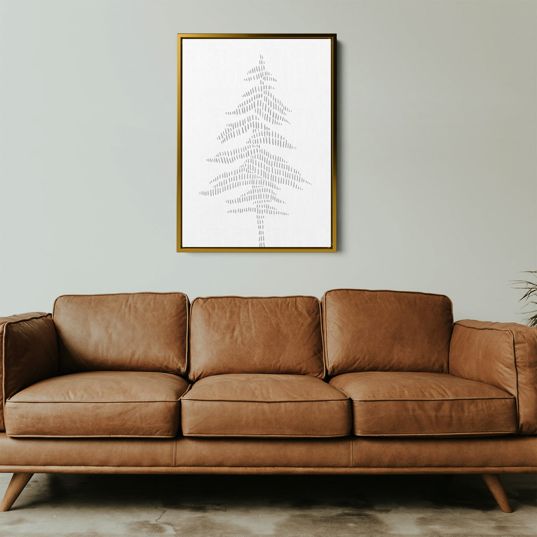 Modern Gray Pine Tree Illustration