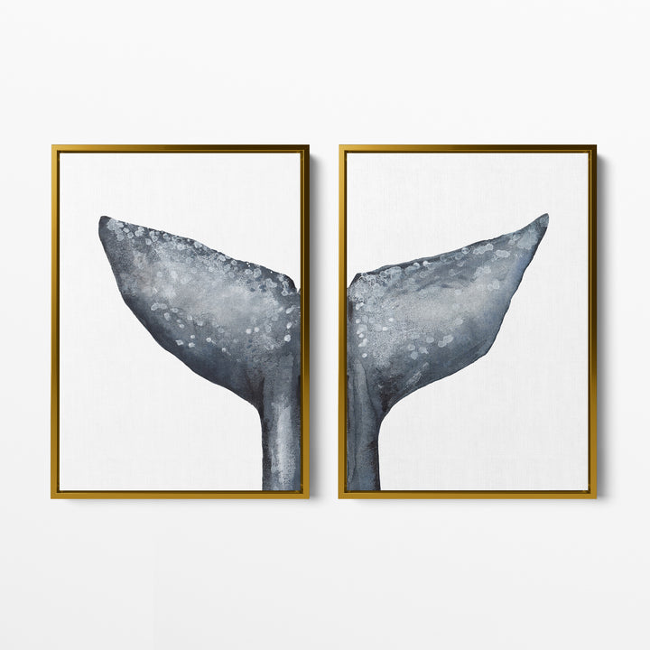 Whale Tail Painting, No. 2 - Set of 2  - Art Prints or Canvases - Jetty Home