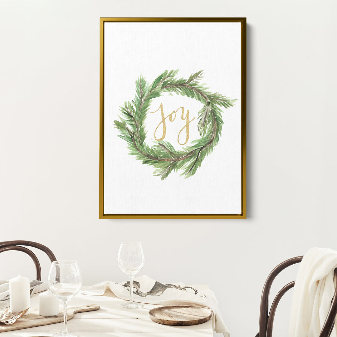 Joy Christmas Wreath  - Art Print or Canvas - Jetty Home