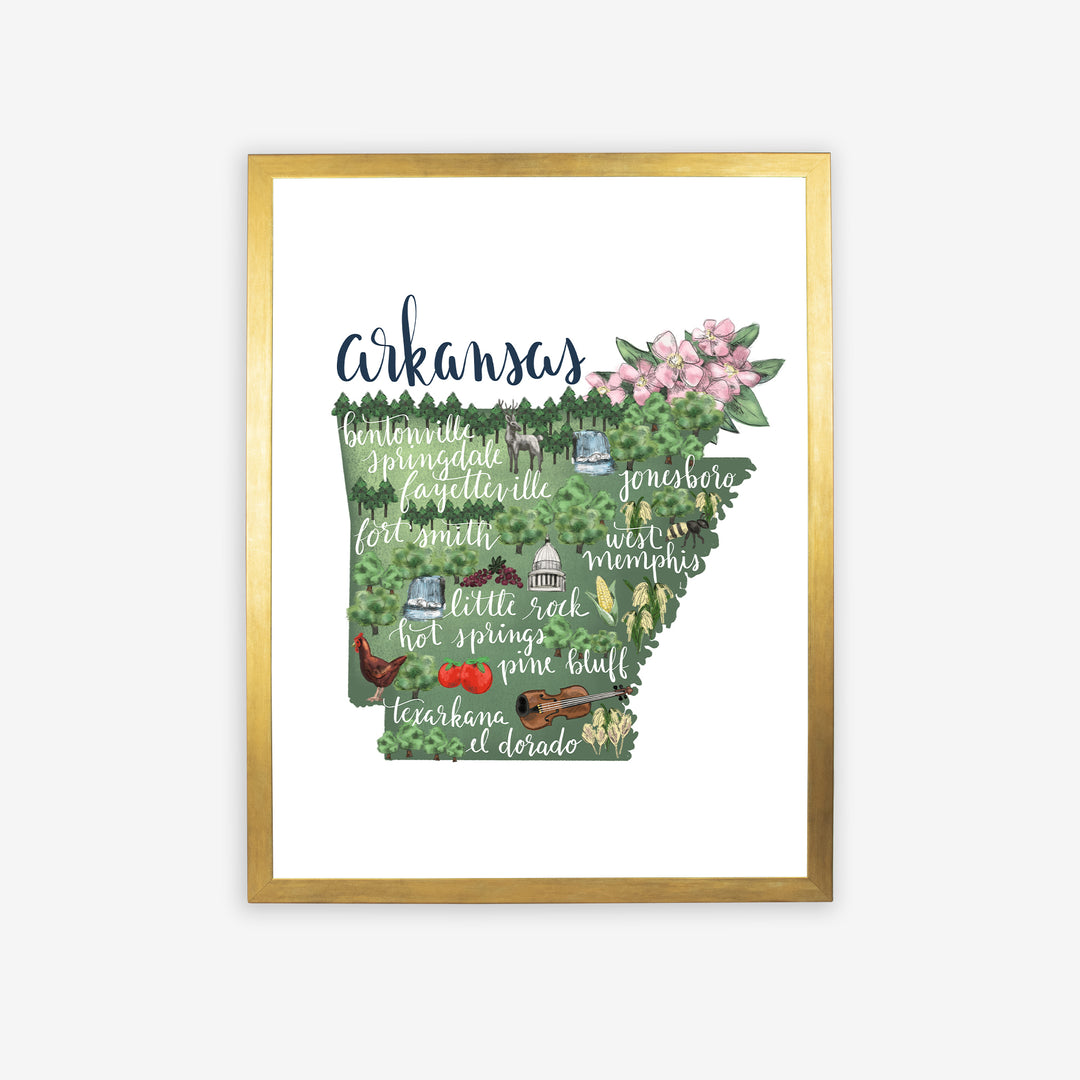 Arkansas  - Art Print or Canvas - Jetty Home