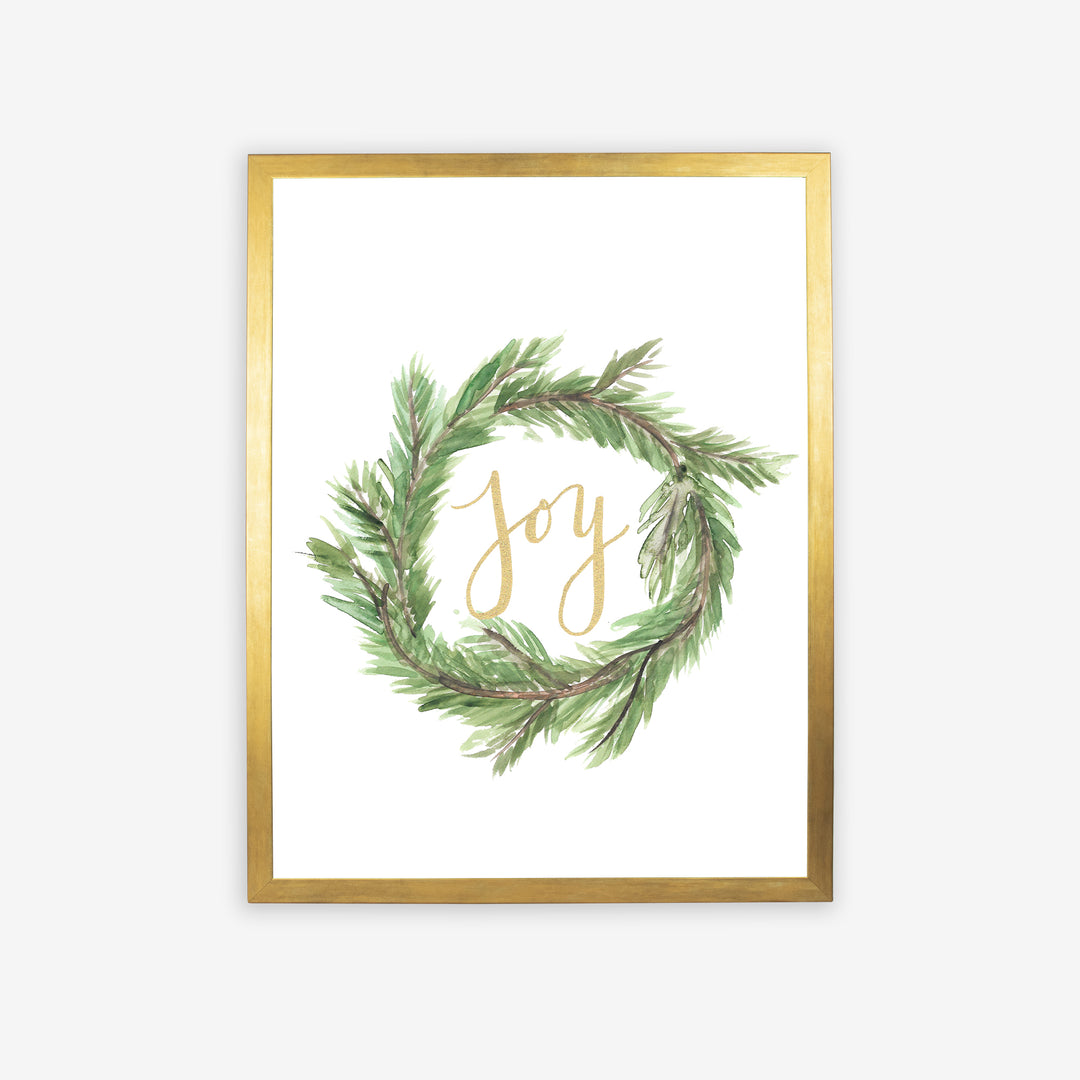 Joy Christmas Wreath  - Art Print or Canvas - Jetty Home