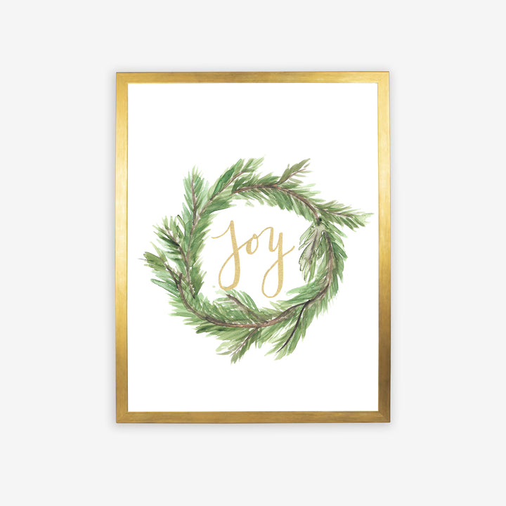 Joy Christmas Wreath  - Art Print or Canvas - Jetty Home