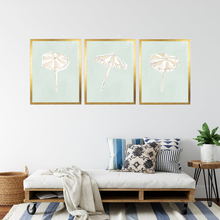 Sunwashed Umbrellas Triptych - Set of 3