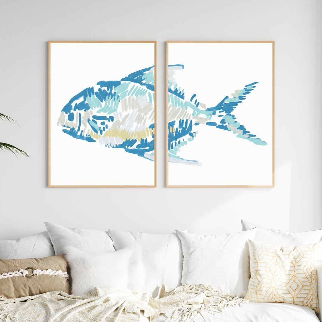 The Permit Fish Diptych - Set of 2