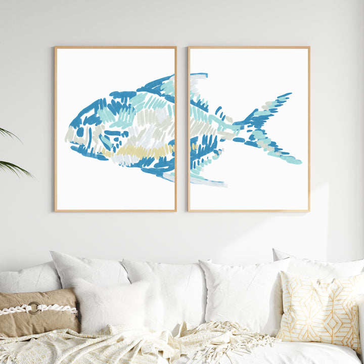 The Permit Fish Diptych - Set of 2