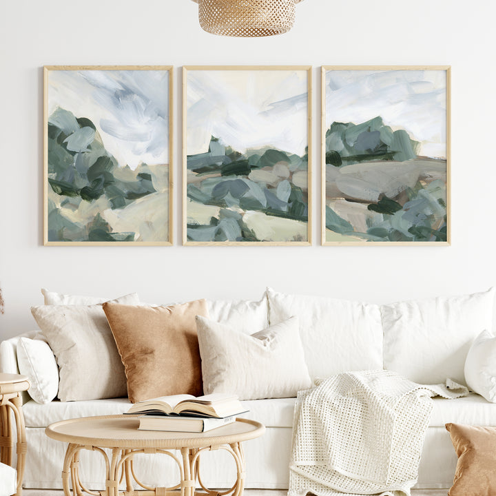 Muted Landscape Painting - Set of 3 - Jetty Home