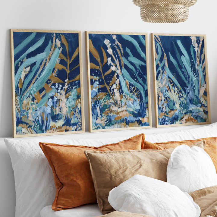 Subaquatic Wonderland Triptych - Set of 3  - Art Prints or Canvases - Jetty Home