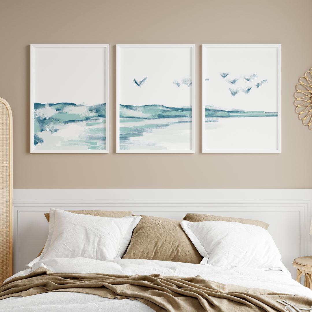 Shoreline Journey - Set of 3  - Art Prints or Canvases - Jetty Home
