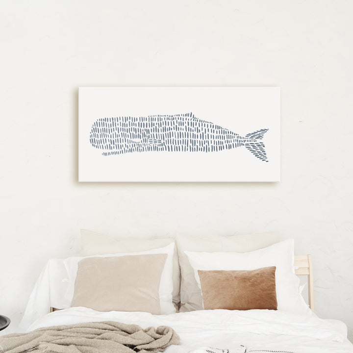 Sperm Whale Modern Illustration Panoramic - Art Print or Canvas - Jetty Home