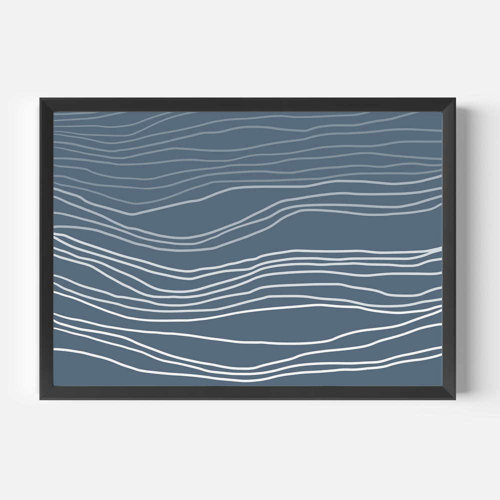 Dark Minimalist Abstract Waves - Jetty Home