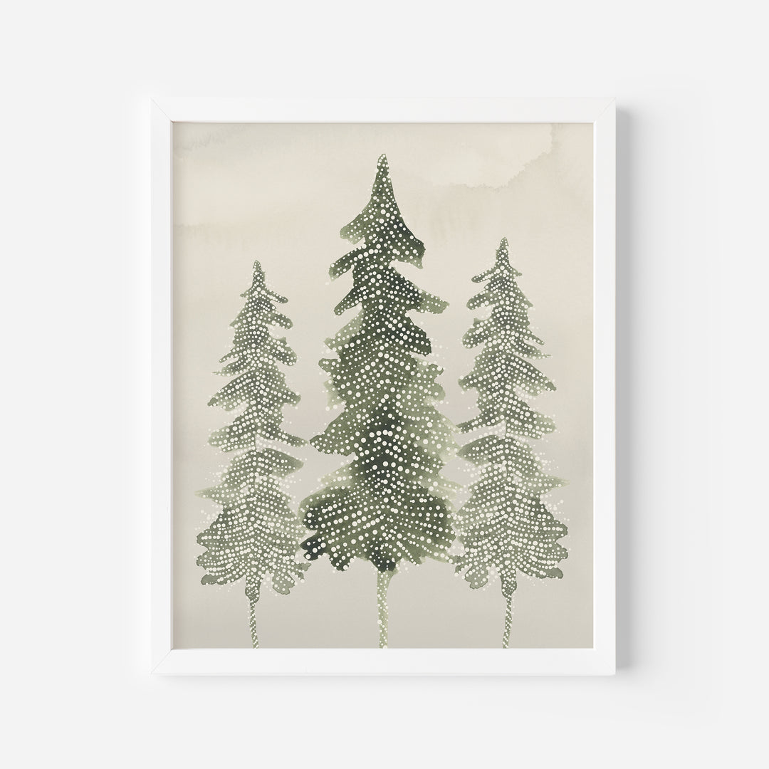 Evergreen Pine Tree Trio