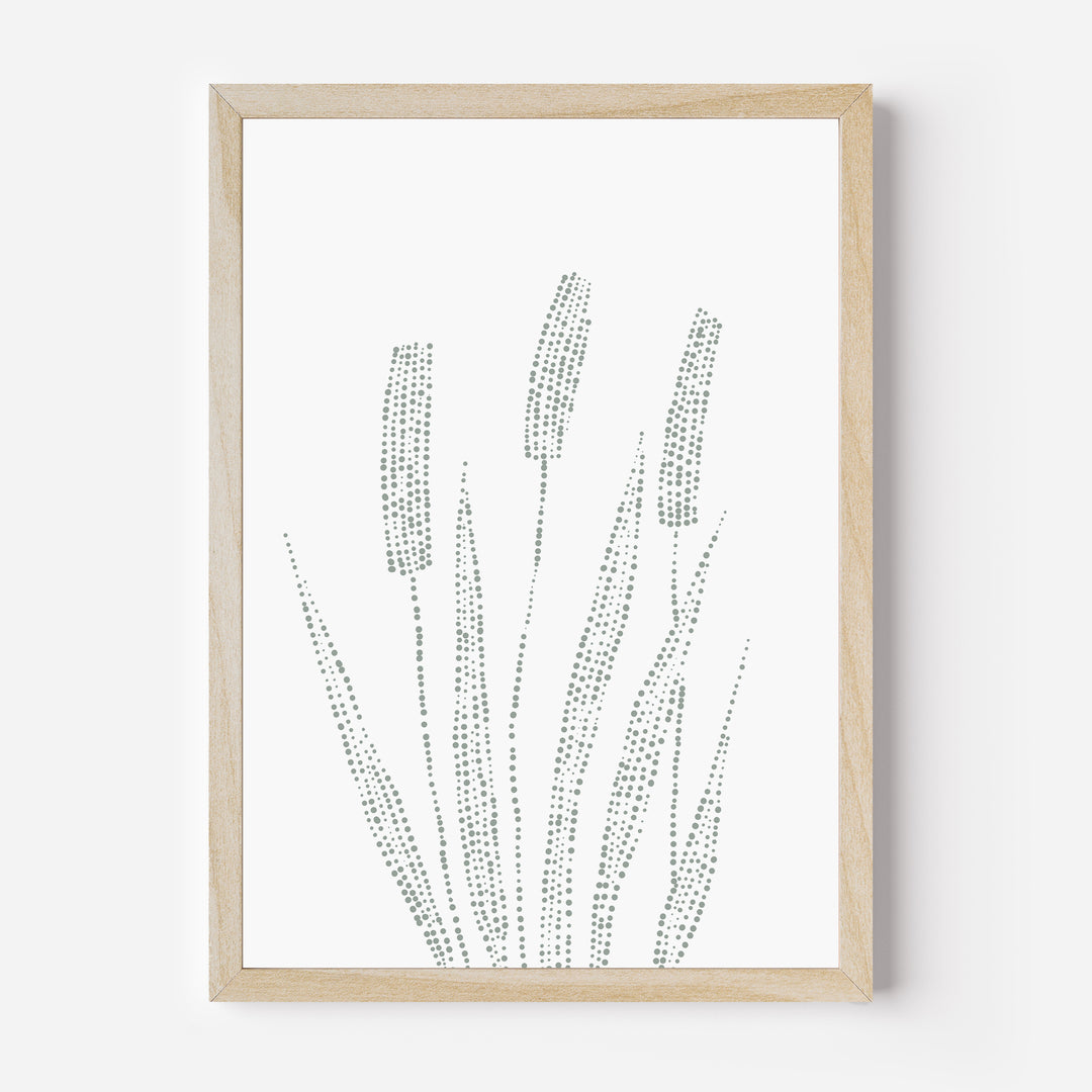 Modern Cattail Illustration