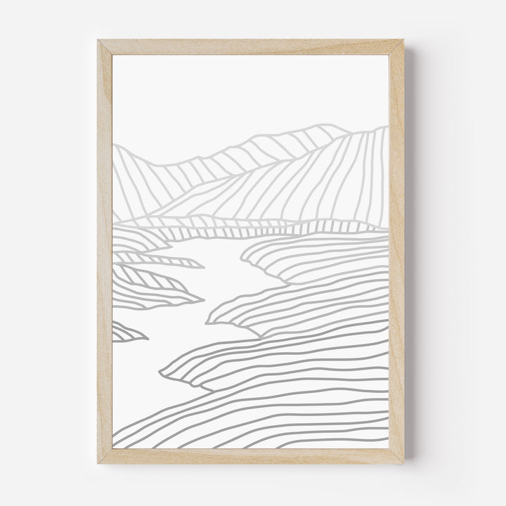 Minimalist Mountainscape Winter Scene