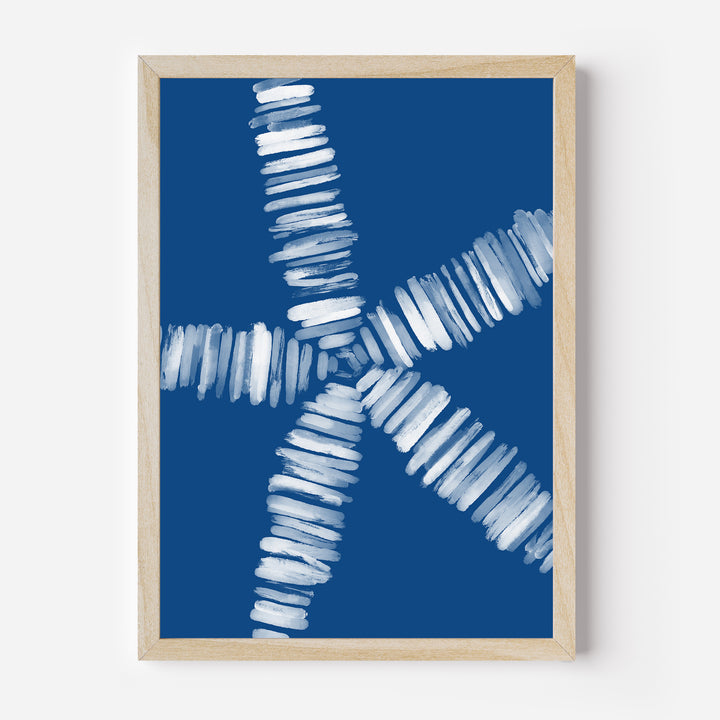 Deep Azure Blue Starfish - Art Print or Canvas - Jetty Home