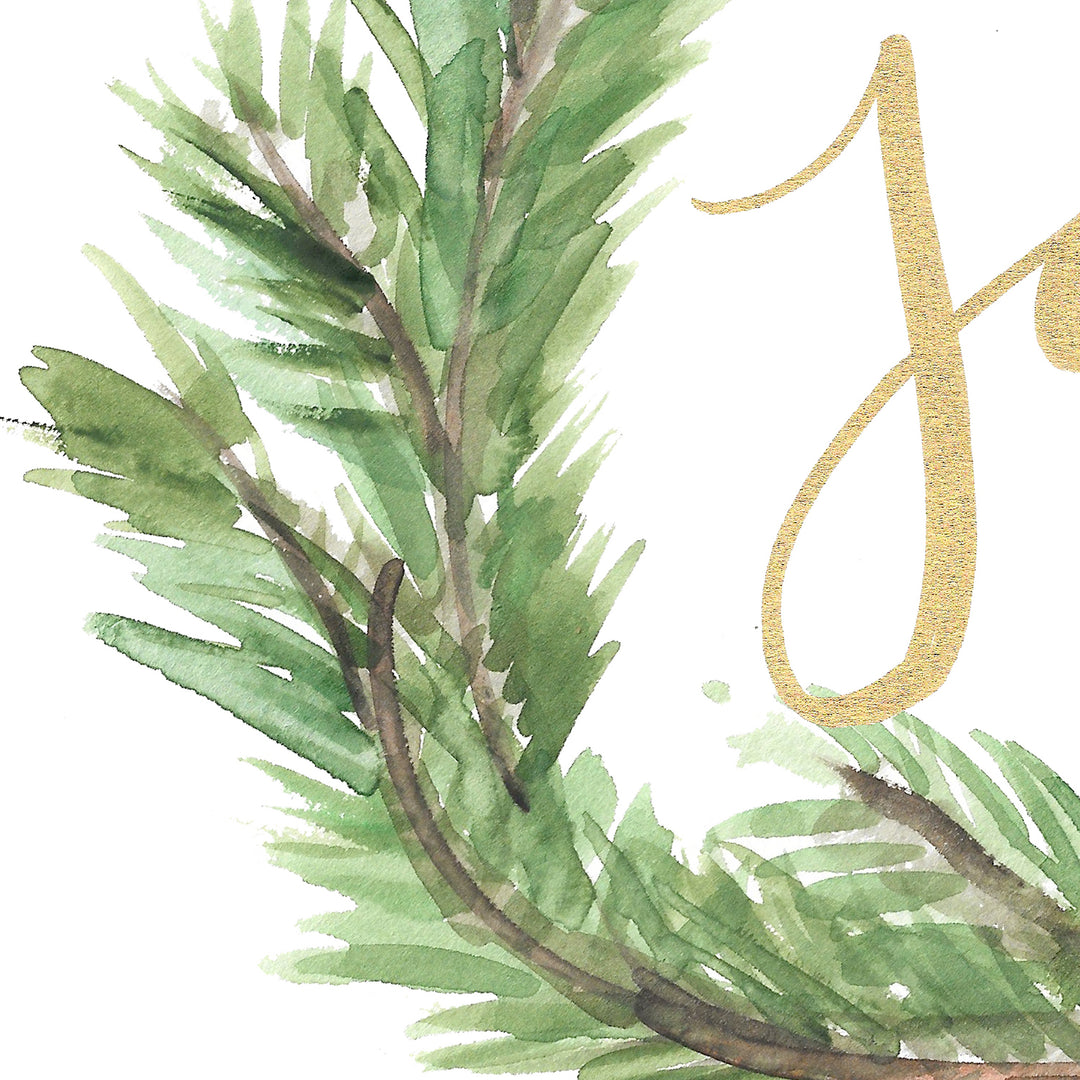 Joy Christmas Wreath  - Art Print or Canvas - Jetty Home
