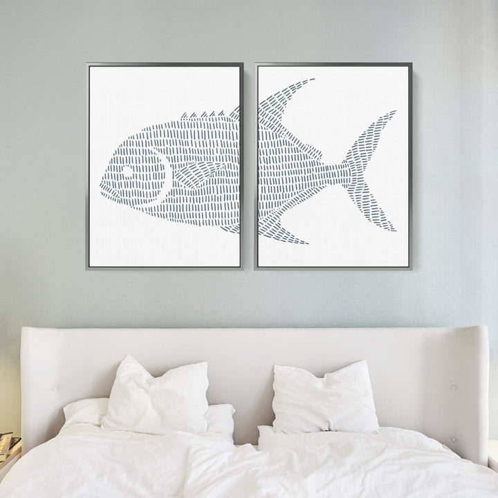 Permit Fish Illustration - Set of 2  - Art Prints or Canvases - Jetty Home