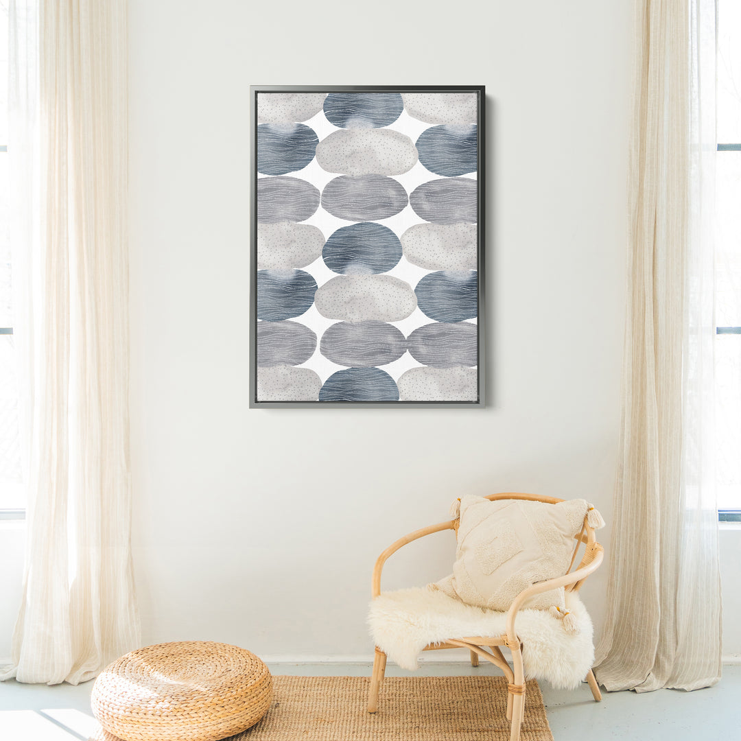 Blue and Gray Circles  - Art Print or Canvas - Jetty Home