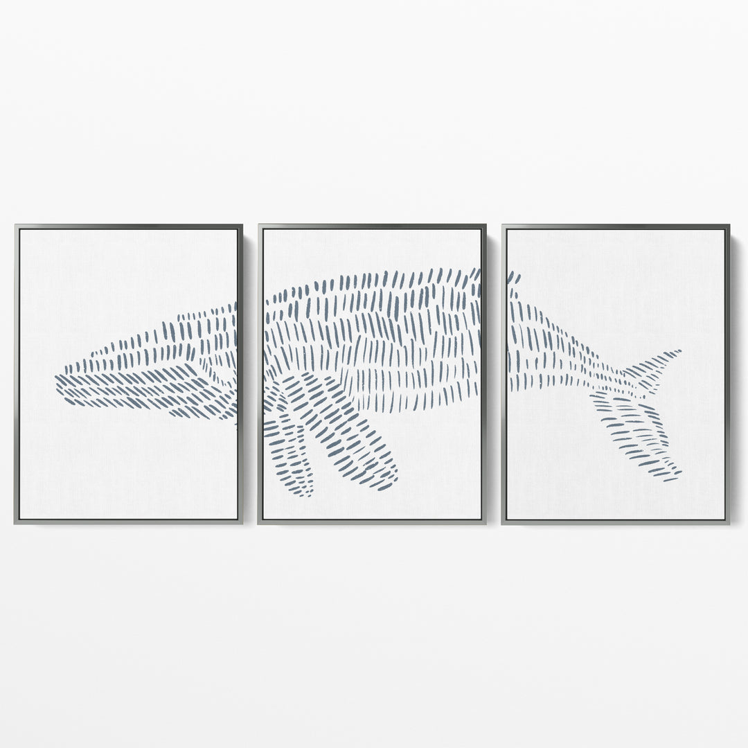 Humpback Whale Modern Illustration - Set of 3  - Art Prints or Canvases - Jetty Home