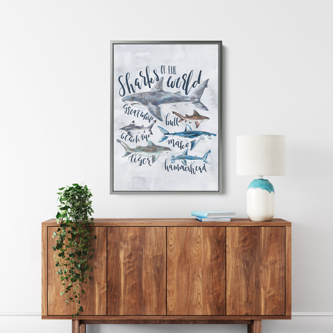 Sharks of the World - Art Print or Canvas | Jetty Home