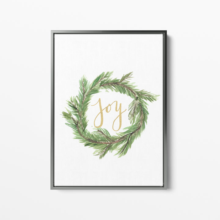 Joy Christmas Wreath  - Art Print or Canvas - Jetty Home
