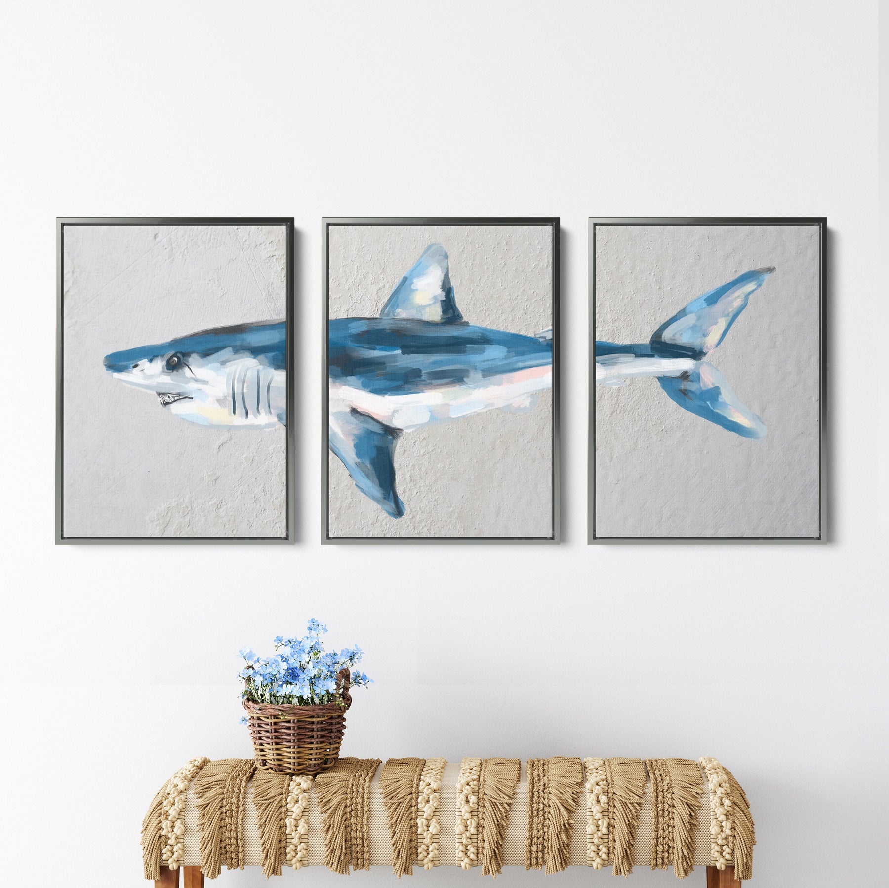 Mako Shark Triptych - Set of 3 | Jetty Home